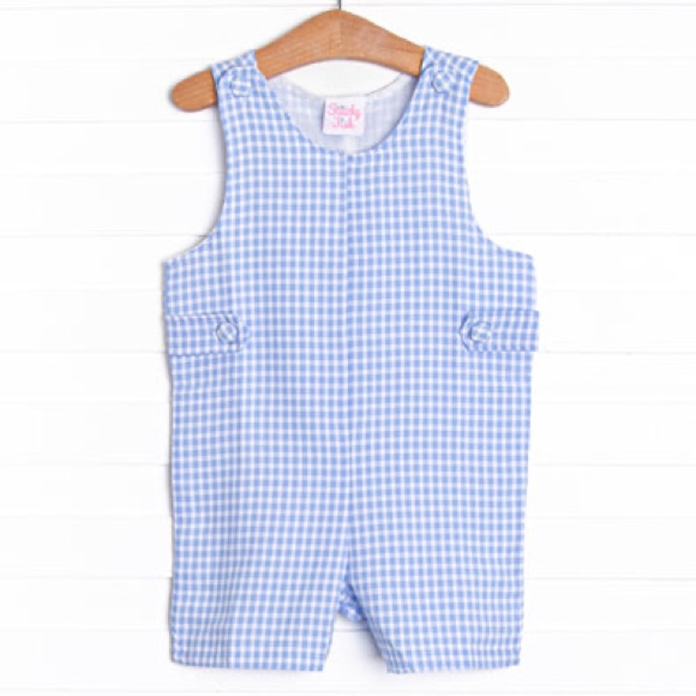Stitchy Fish Tatum Jon Jon, Blue Gingham, NWT, 3T